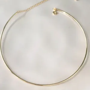 Choker Aro Fino Liso - Banhado a Ouro 18K