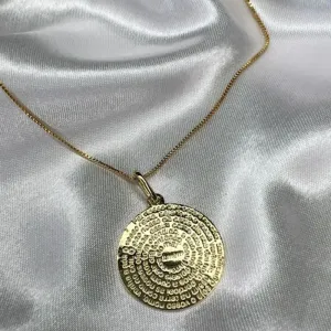 Pingente Medalha Pai Nosso Grande - Banhado a Ouro 18K