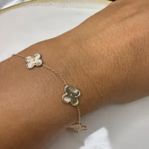 Pulseira Trevo Pequeno Inspiração Joia - Banhado a Ouro 18K