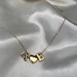 Pingente Letra ou Coração - Banhado a Ouro 18K