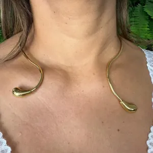 Choker Aro Gota Orgânico - Banhado em Verniz