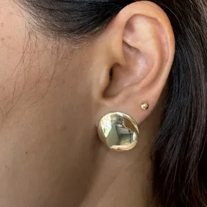 Brinco Redondo Liso Grande - Banhado a Ouro 18K