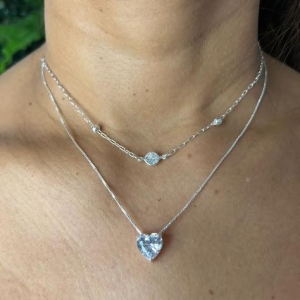 Choker Elo Cartier com Ponto de Luz Zircônia - Prata 925
