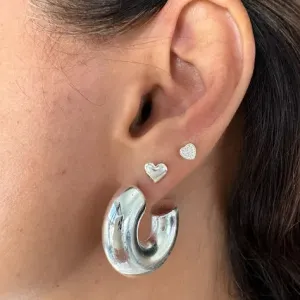 Brinco Argola Tubo Lisa em Ródio