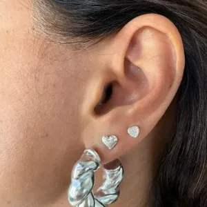 Brinco Argola Tubo Torcida em Ródio