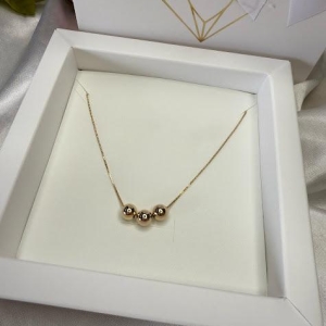 Colar Corrente Veneziana Com  Bolinhas - Banhado a Ouro 18K