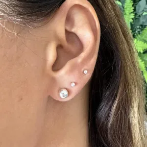 Brinco Pequeno Bolinha Lisa - Prata 925