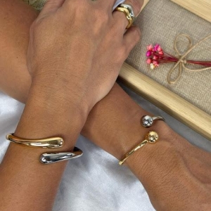 Bracelete Duo Gota - Banhado em Ouro e Ródio