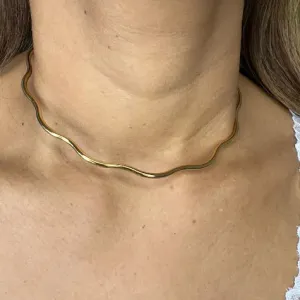 Choker Aro Ondulado - Banho de Verniz Italiano