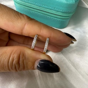 Brinco Argolinha Cravejada Zircônias - Banhado a Ouro 18K