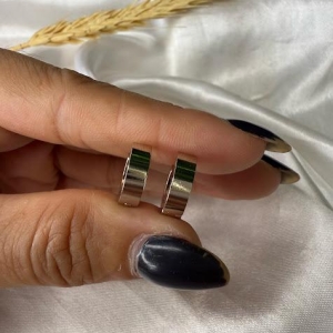 Brinco de Argolinha Reta Lisa - Aço Inoxidável