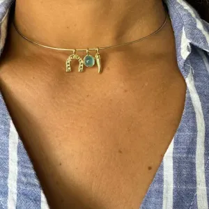 Choker Aro Pingentes de Proteção - Banhado a Ouro 18K