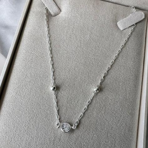 Choker Elo Cartier com Ponto de Luz Zircônia - Prata 925