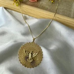 Colar Divino Espirito Santo - Banhado Ouro 18K