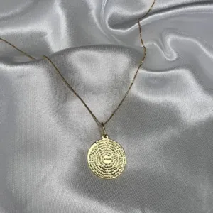 Colar Medalha Pai Nosso Pequena- Banhado a Ouro 18K