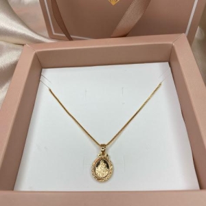 Colar Medalhinha Nossa Senhora do Carmo - Banhado a Ouro 18K