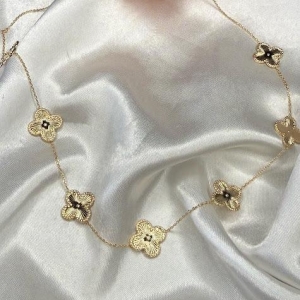 Colar Trevo Textura 50cm - Banhado a Ouro 18K