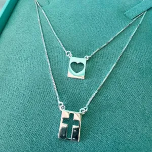 Escapulário Cruz e Coração Vazados - Prata 925