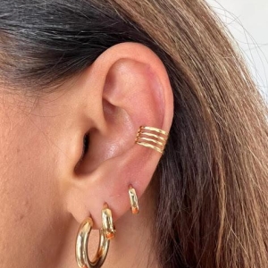 Piercing Fake 4 linhas  - Banhado a Ouro 18K