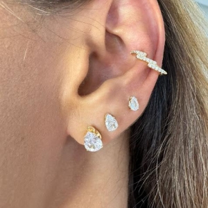 Piercing Fake Cravejado Zircônias - Banhado a Ouro 18K