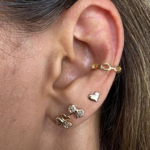 Piercing Fake Elo de Corrente - Banhado a Ouro 18K