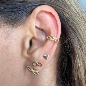 Piercing Fake Infinito - Banhado a Ouro 18K