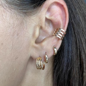 Piercing Fake Quatro Fileiras -  Banhado a Ouro 18K