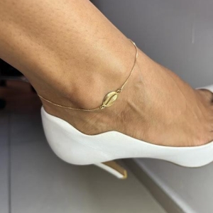 Tornozeleira de Búzio - Banhado a Ouro 18K