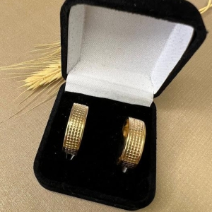 Aliança Aro Trabalhado - Banhado a Ouro 18K