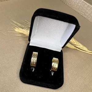 Aliança Grossa Detalhes Fios - Banhado a Ouro 18K