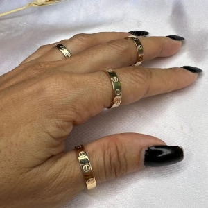 Anel Aliança Inspiração Joia - Banhado em Ouro 18K