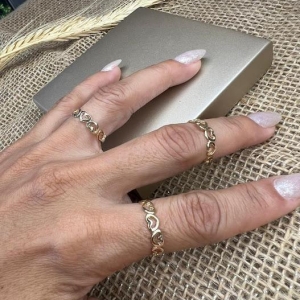 Anel de Coração Vazado - Banhado a Ouro 18K