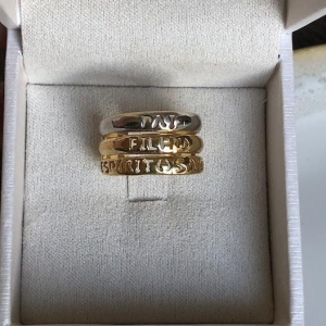 Anel Pai , Filho  e Espirito Santo - Banhado a Ouro 18K