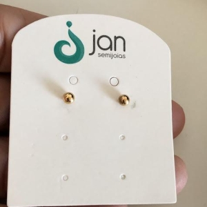 Brinco Bolinha com Tarraxa Baby 3mm - Banhado em Ouro 18K