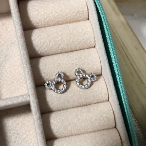 Brinco Infantil Mickey Cravejado Zircônias - Banhado a Ouro 18k