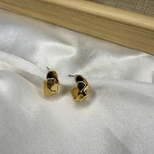 Brinco Semi Argolinha Orgânica - Banhado a Ouro 18k