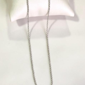 Colar Elo Portugueses 45cm e 5cm Extensor- Banhado em Ródio