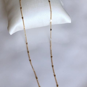 Colar Longo Mini Corações 60cm - Banhado a Ouro 18k