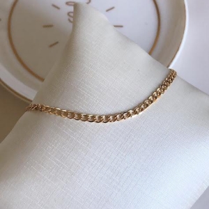 Pulseira Infantil Elos Grumet 15cm - Banhado a Ouro 18K