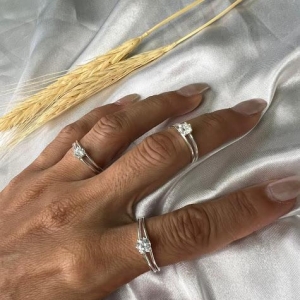 Anel Solitário Aro Duplo Fino - Prata 925