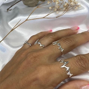 Anel Batimentos Cardíacos (Und) - Prata 925