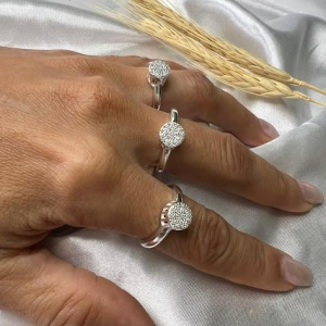 Anel Chuveiro Redondo Zircônias (Und) - Prata 925