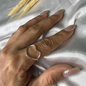 Anel Coração Vazado Grande - Prata 925