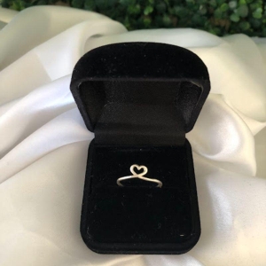 Anel Coração Vazado - Prata 925