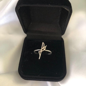 Anel Feminino Fé - Prata 925