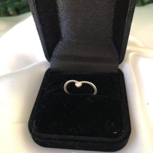 Anel Solitário Curvado Zircônia - Prata 925