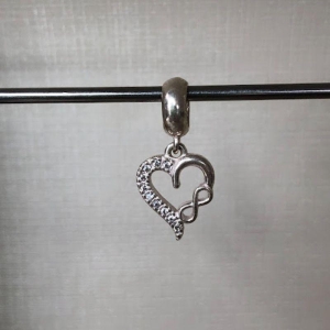 Berloque Coração e Infinito - Prata 925