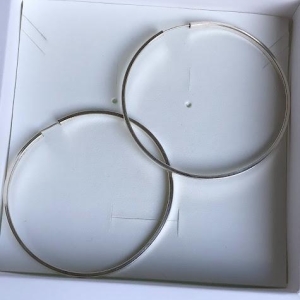 Brinco Argola Achatada Grande - Prata 925