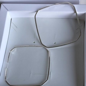 Brinco Argola Quadrada Grande - Prata 925