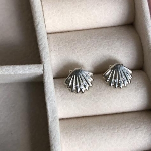 Brinco Concha do Mar Pequeno - Banho em Ródio